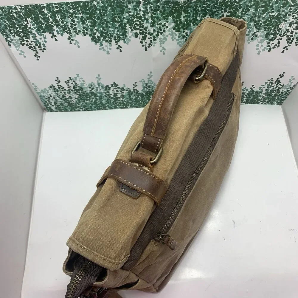 NEWHEY Waxed Waterproof Messenger Bag Laptop Briefcase Shoulder Strap Classic